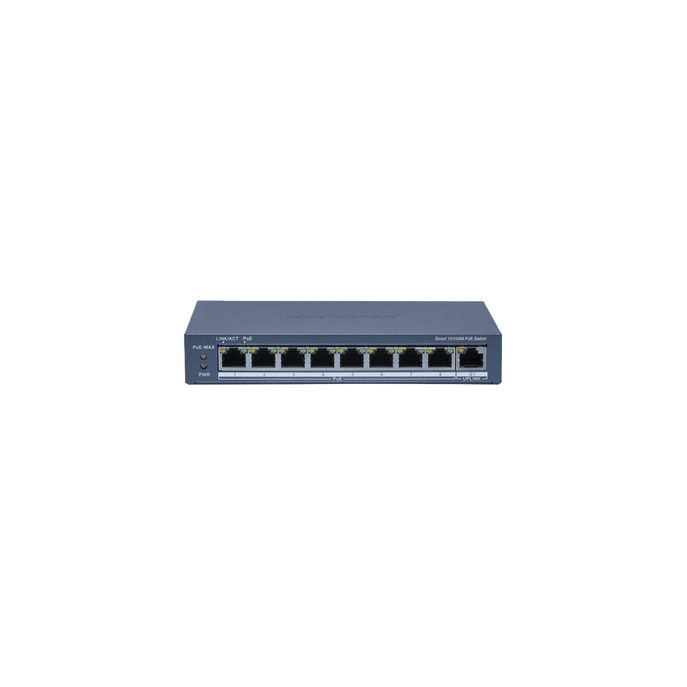 Switch PoE+ / Monitoreable / 8 Puertos 10/100 Mbps PoE+ / 1 Puerto 100