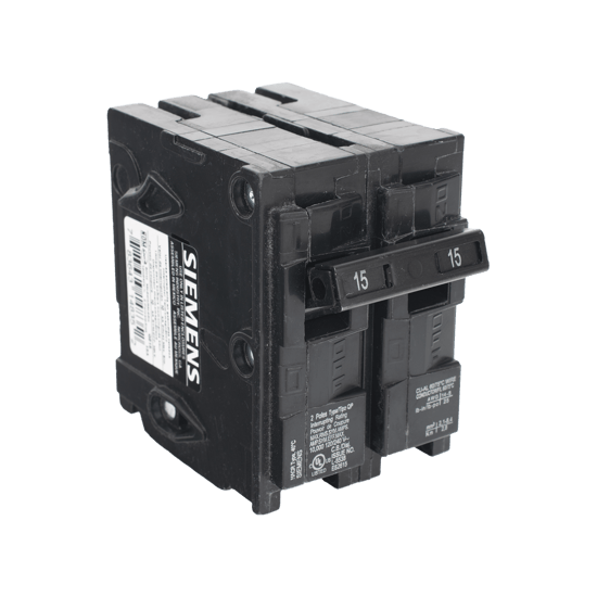Interruptor automático enchufable tipo QP 2 polos, 15 amp