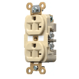 Contacto Dúplex 20 A 125 V / 2 Polos 3 Hilos / Color Marfil /Nema 5-20