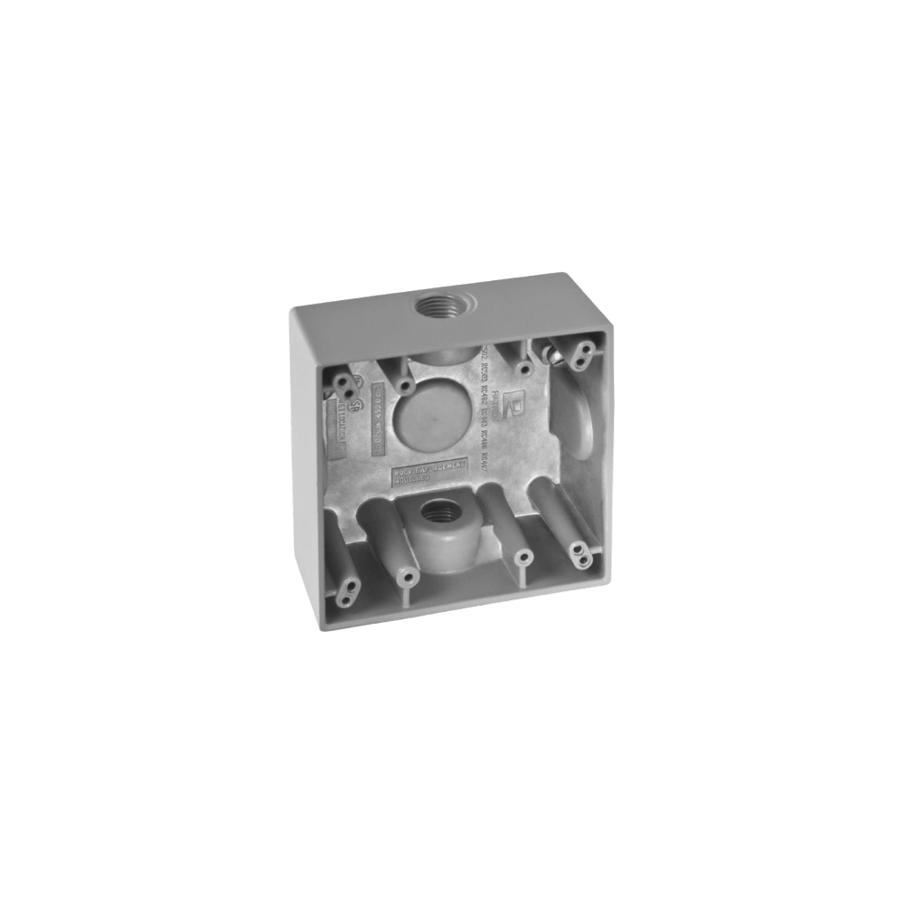 Caja Cuadra de 3/4" a Prueba de Intemperie/ Cuenta con 2 salidas / Con