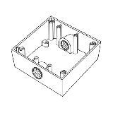 Caja Cuadra de 1/2" a Prueba de Intemperie/ Cuenta con 2 salidas.