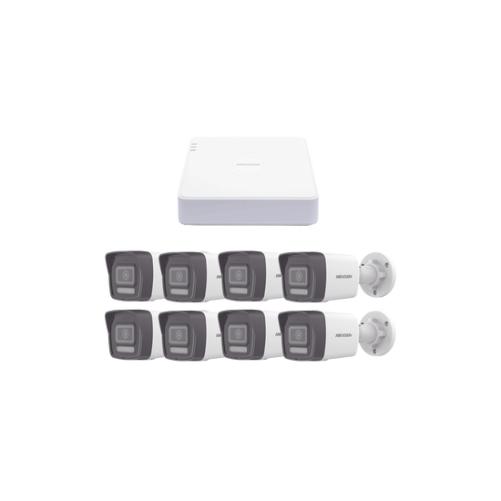 Kit IP 1080p (2 Megapixel) / NVR de 8 Canales con 8 Puertos PoE / 8 Cá