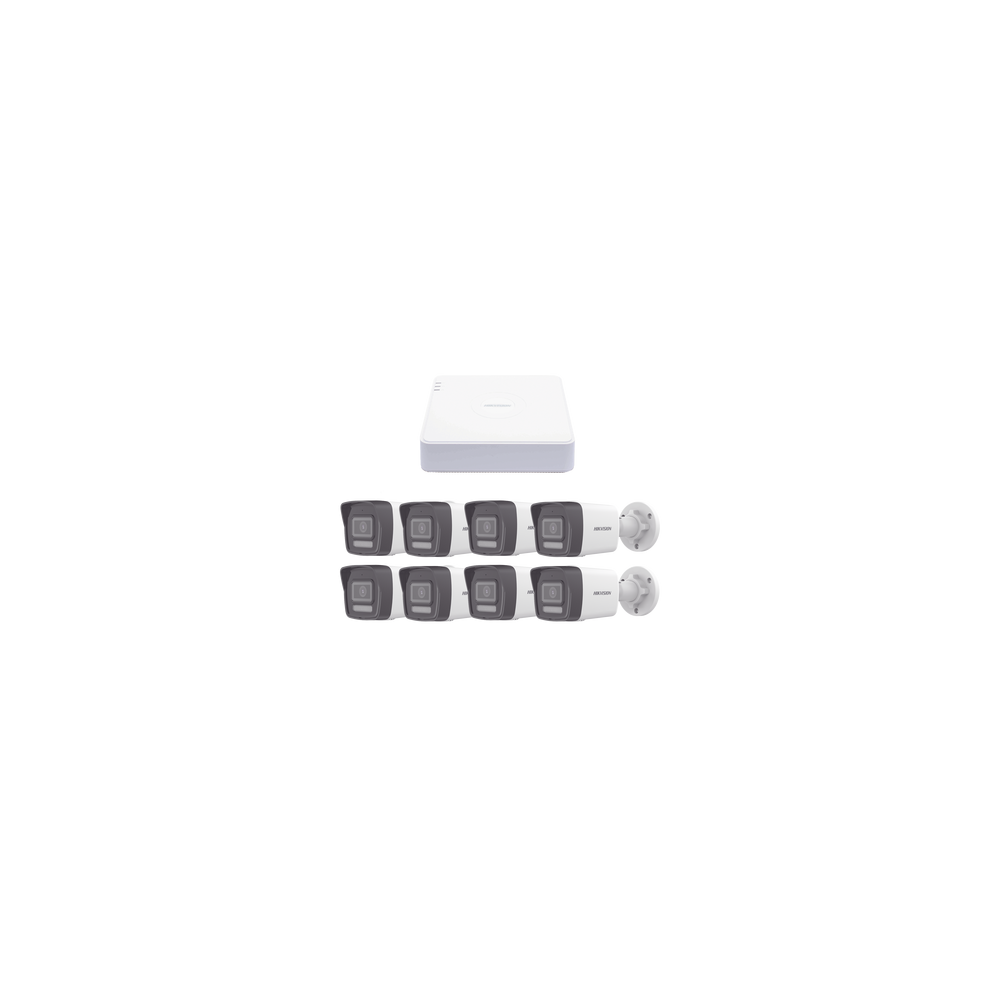 Kit IP 1080p (2 Megapixel) / NVR de 8 Canales con 8 Puertos PoE / 8 Cá