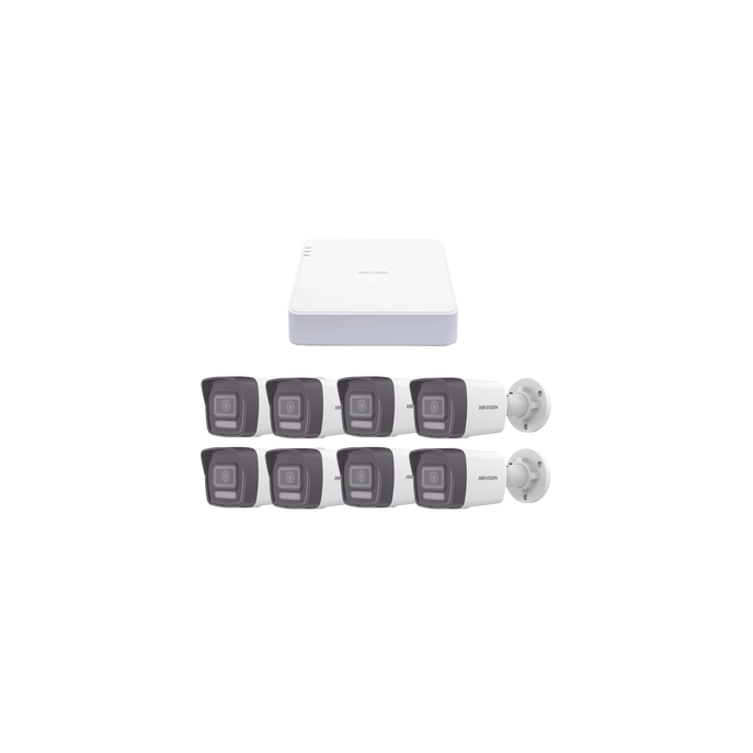 Kit IP 1080p (2 Megapixel) / NVR de 8 Canales con 8 Puertos PoE / 8 Cá