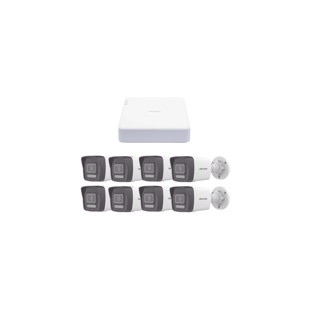 Kit IP 1080p (2 Megapixel) / NVR de 8 Canales con 8 Puertos PoE / 8 Cá