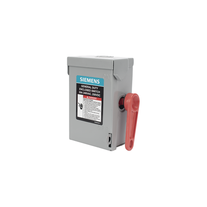 Interruptor de Seguridad GNF221A, 240Vca, 2 polos, 30 Amp, sin portafu