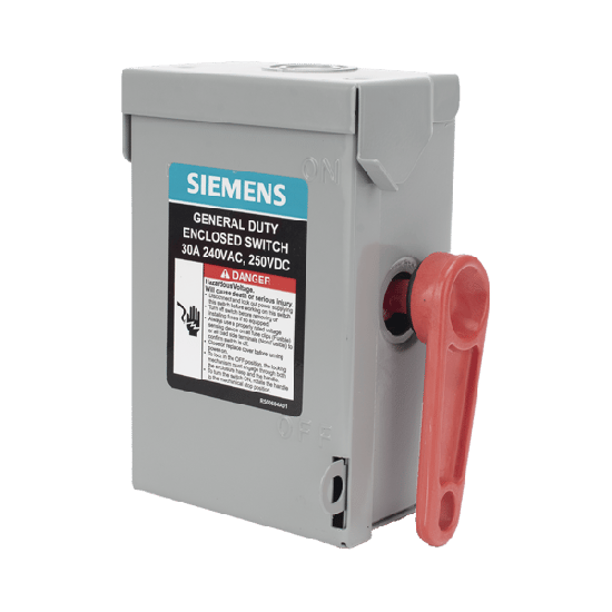 Interruptor de Seguridad GNF221A, 240Vca, 2 polos, 30 Amp, sin portafu