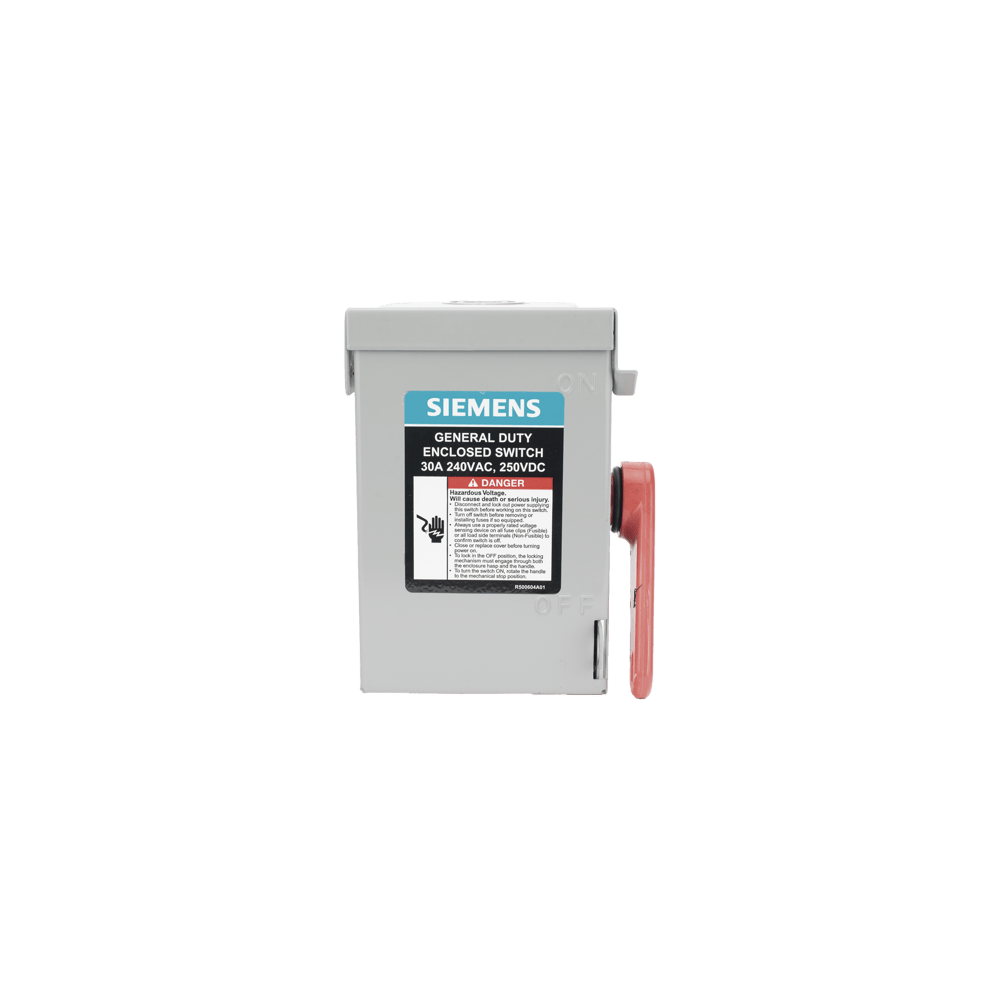 Interruptor de Seguridad GNF221A, 240Vca, 2 polos, 30 Amp, sin portafu