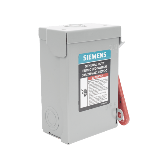 Interruptor de Seguridad GNF221A, 240Vca, 2 polos, 30 Amp, sin portafu