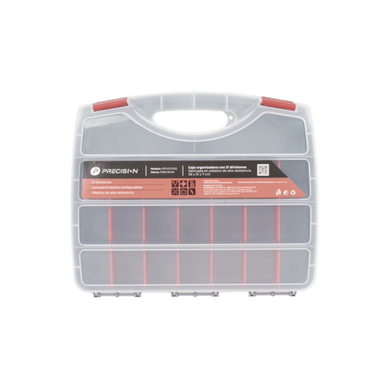 Caja de plástico Reforzada de 19 in. para Herramientas.