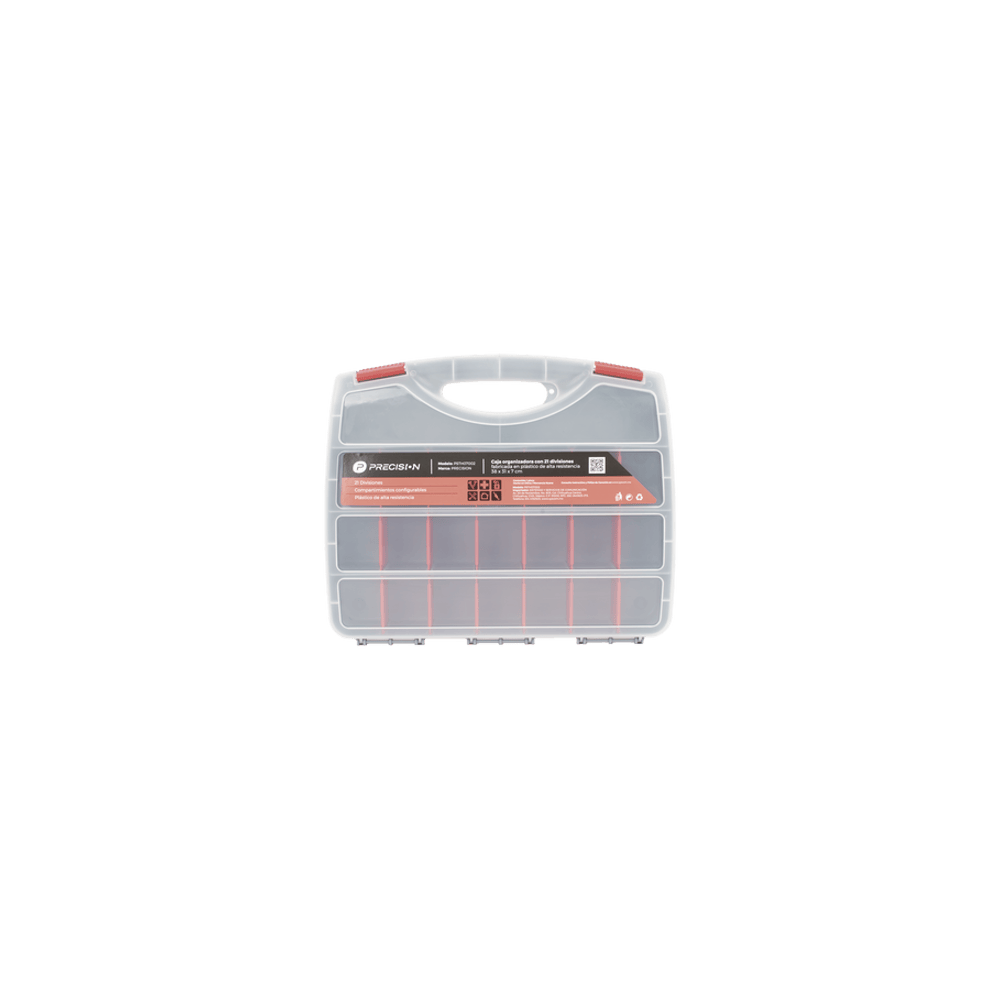 Caja de plástico Reforzada de 19 in. para Herramientas.
