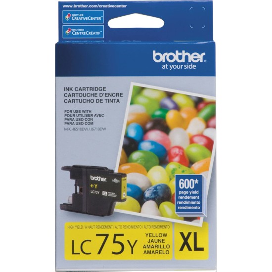 CARTUCHO AMARILLO BROTHER LC75Y 600 PAG. MFCJ5910DW/MFCJ6510DW/MFCJ671