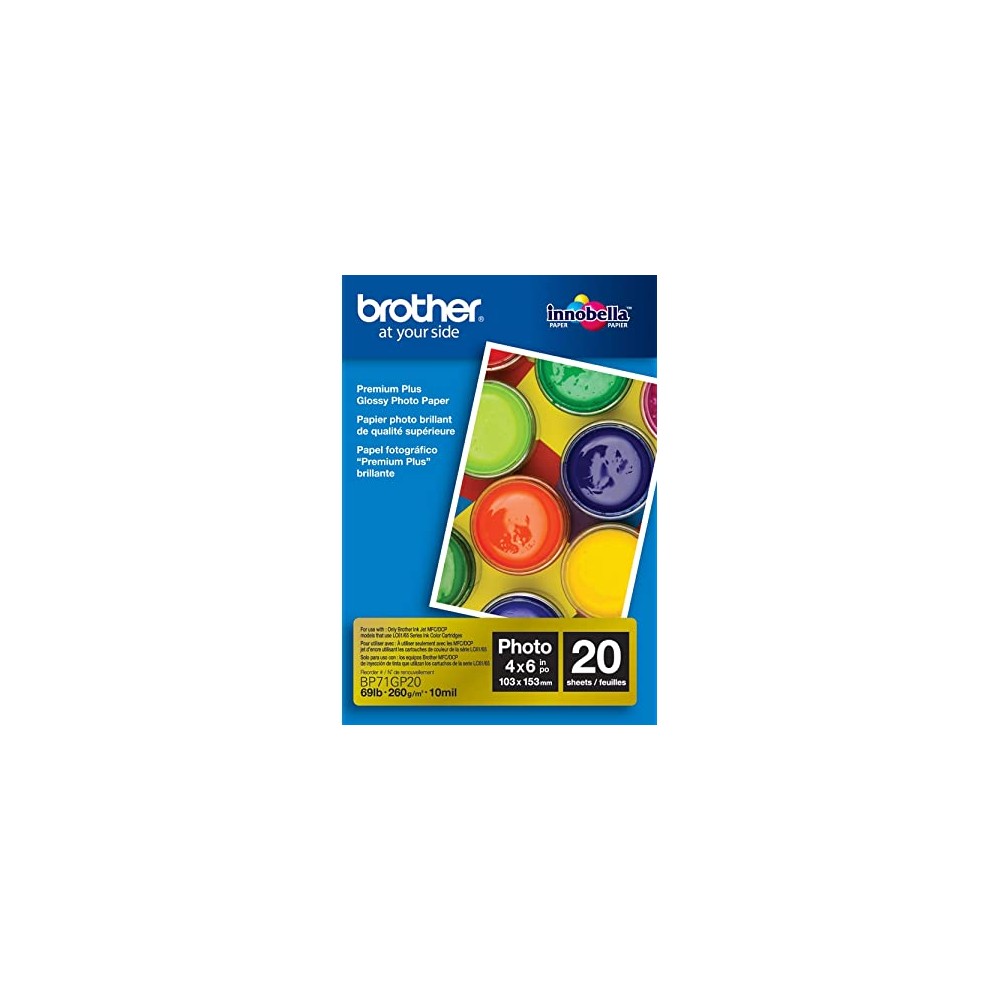 PAPEL FOTO BROTHER BP71GLGR BRILLANTE TAM TABLOIDE 11X17" PAQ 20 HOJAS