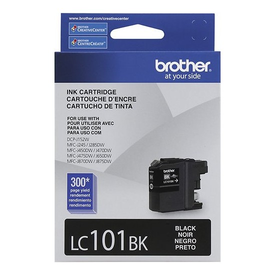 CARTUCHO DE TINTA BROTHER LC101BK NEGRO RENDIMIENTO DE 300 PAG P/J870D