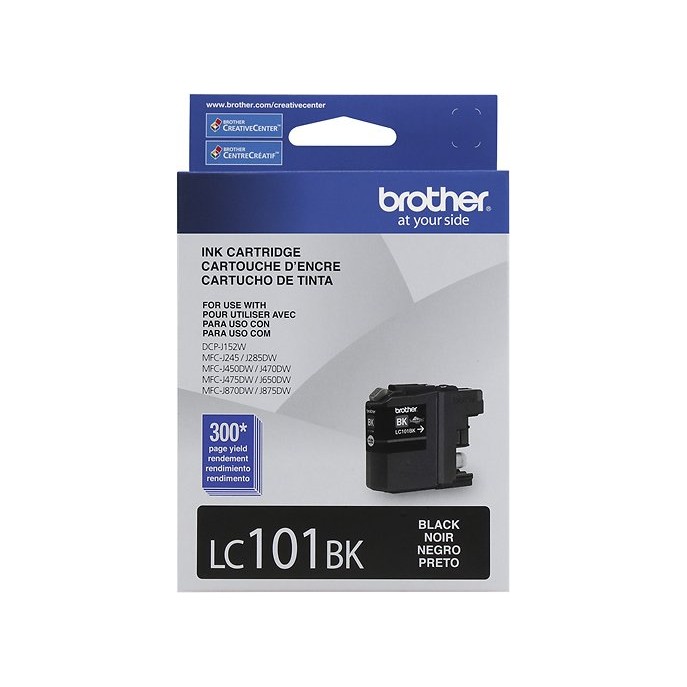 CARTUCHO DE TINTA BROTHER LC101BK NEGRO RENDIMIENTO DE 300 PAG P/J870D