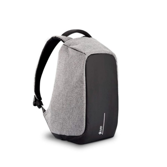 MOCHILA STYLOS ANTIRROBO PLATA/ COMPARTIMENTOS CARGADOR USB (STABAP1S
