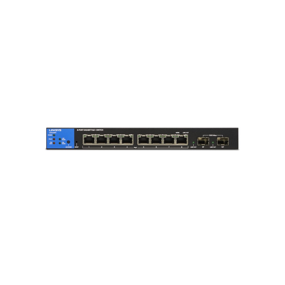 SWITCH LINKSYS 8 PTOS ADMINISTRABLE POE+ GE 2 SFP 110W (LGS310MPC)