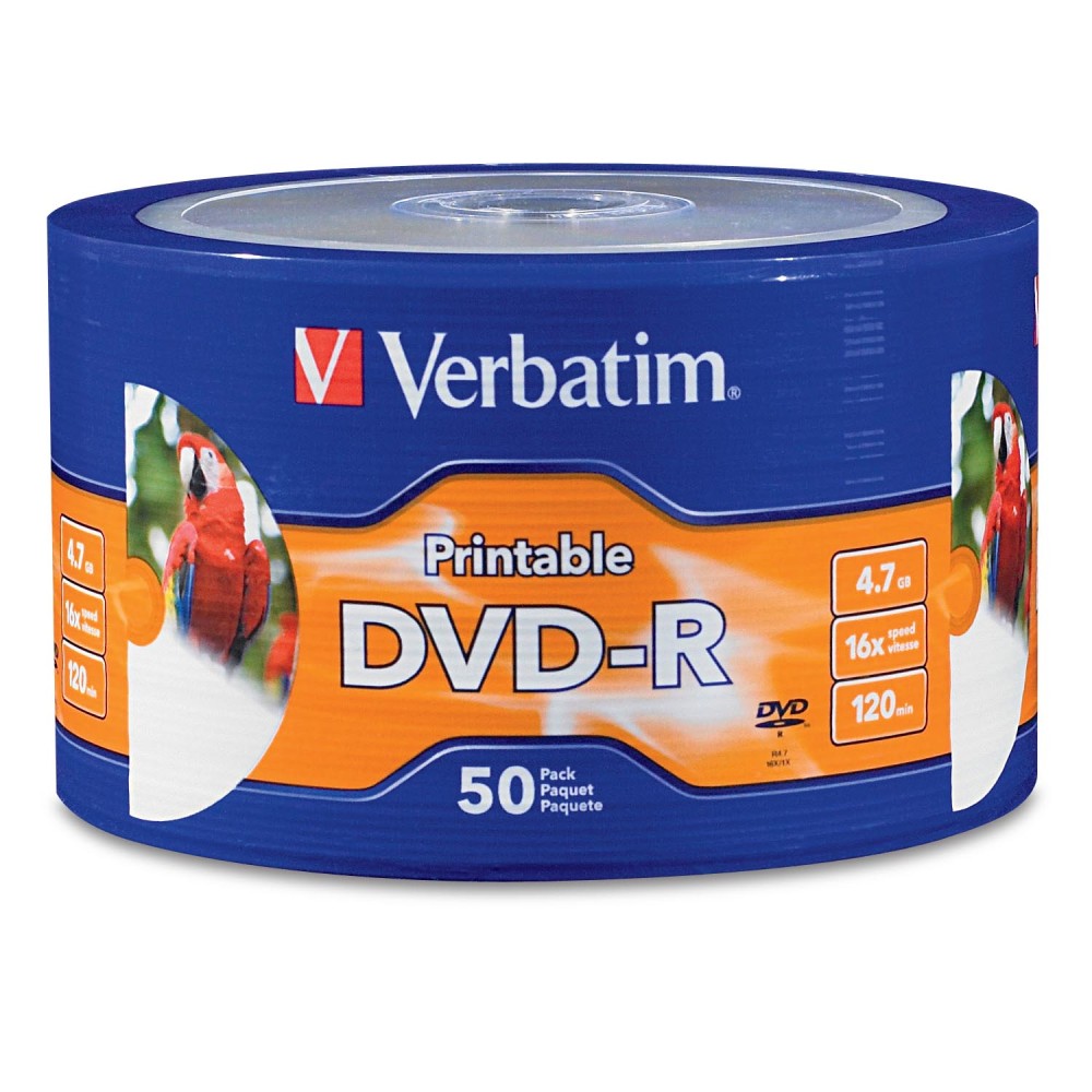 DVD-R VERBATIM 16X 4.7GB IMPRIMIBLE TORRE 50PIEZAS BLANCO VB97167