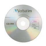 DISCO COMPACTO VERBATIM CD-RW 12X 80MIN 700MB TORRE 25PIEZAS VB95155