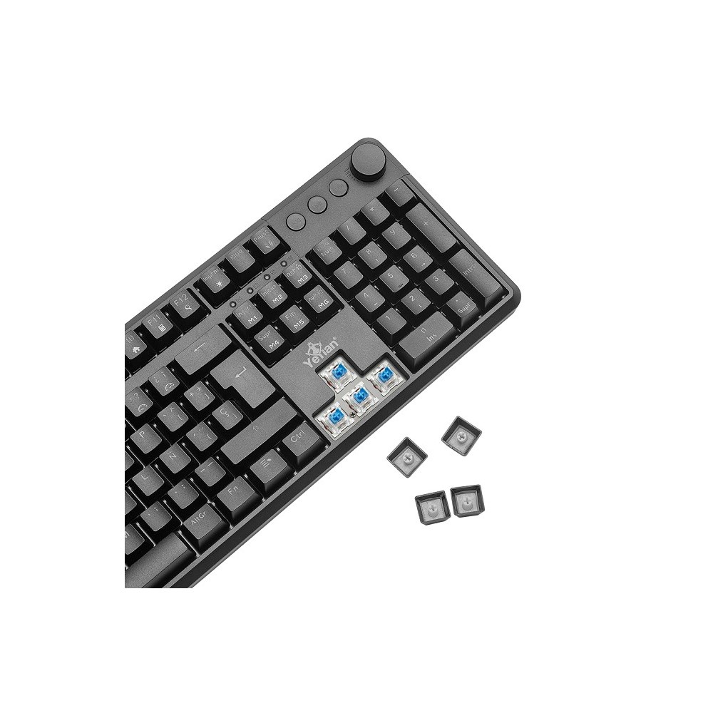 TECLADO GAMER YEYIAN YTM-28208B ASWARD S3000 MECANICO SWITCH AZUL RGB
