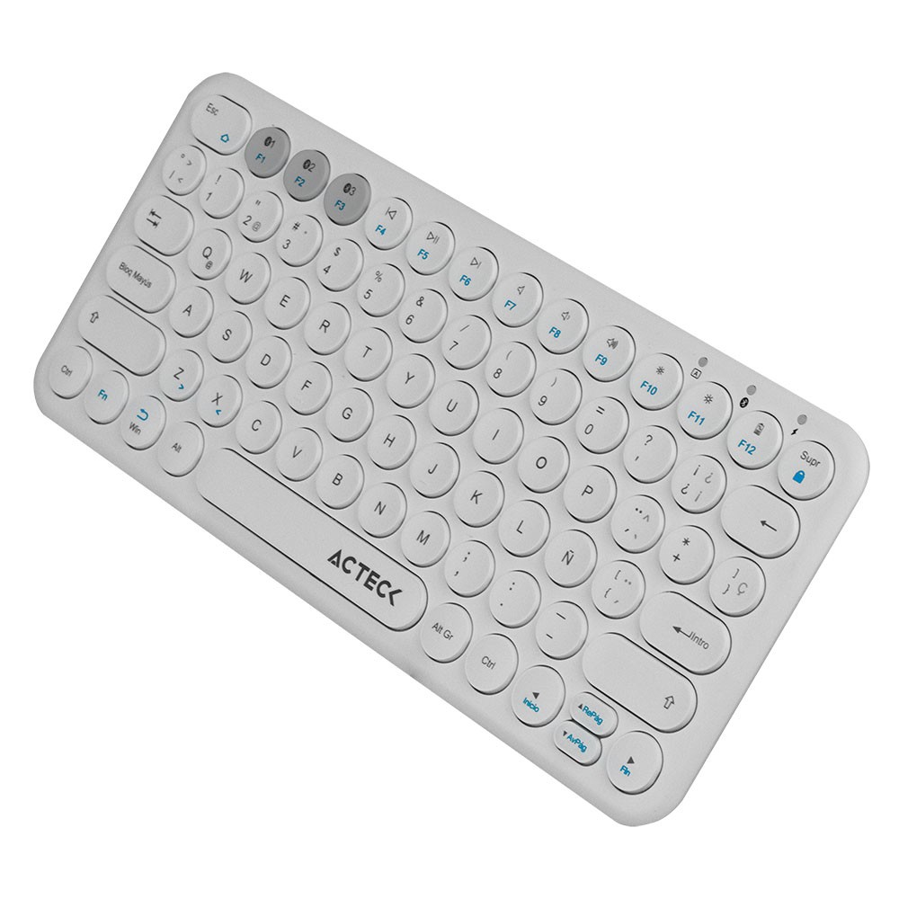 TECLADO MULTIDISPOSITIVO ACTECK BT 300HRS RECARGABLE BLANCO AC-931670