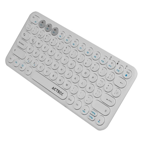 TECLADO MULTIDISPOSITIVO ACTECK BT 300HRS RECARGABLE BLANCO AC-931670