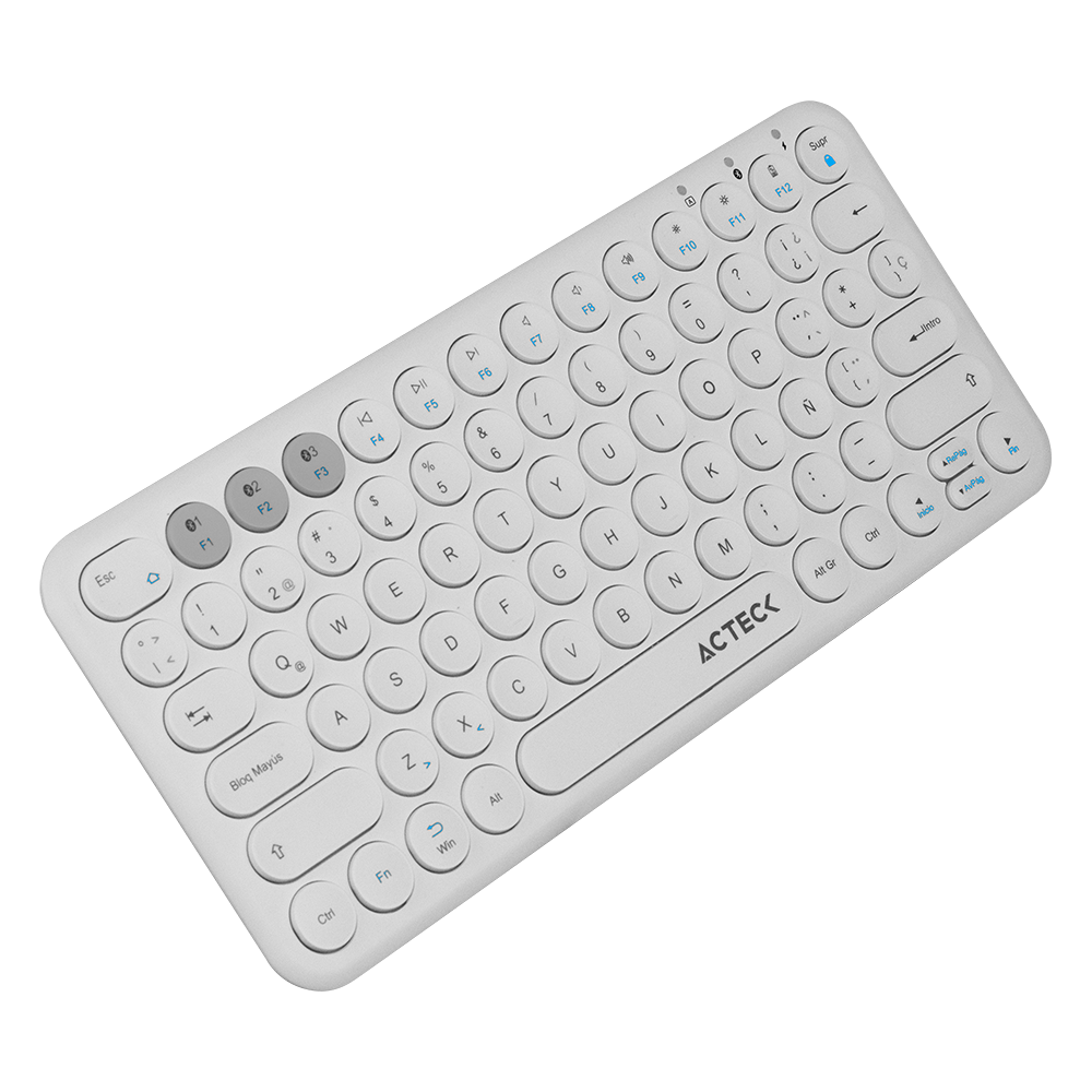 TECLADO MULTIDISPOSITIVO ACTECK BT 300HRS RECARGABLE BLANCO AC-931670