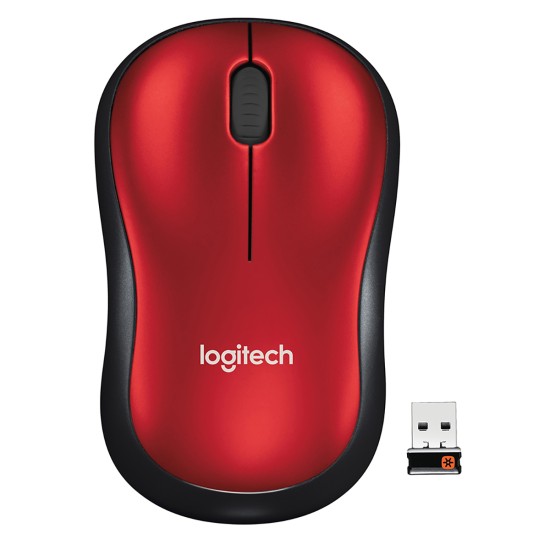 MOUSE LOGITECH M185 ROJO INALAMBRICO USB (910-003635)