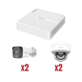 Kit IP 1080p (2 Megapixel) / NVR de 4 Canales con 4 Puertos PoE / 2 Cá