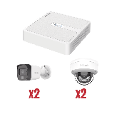 Kit IP 1080p (2 Megapixel) / NVR de 4 Canales con 4 Puertos PoE / 2 Cá