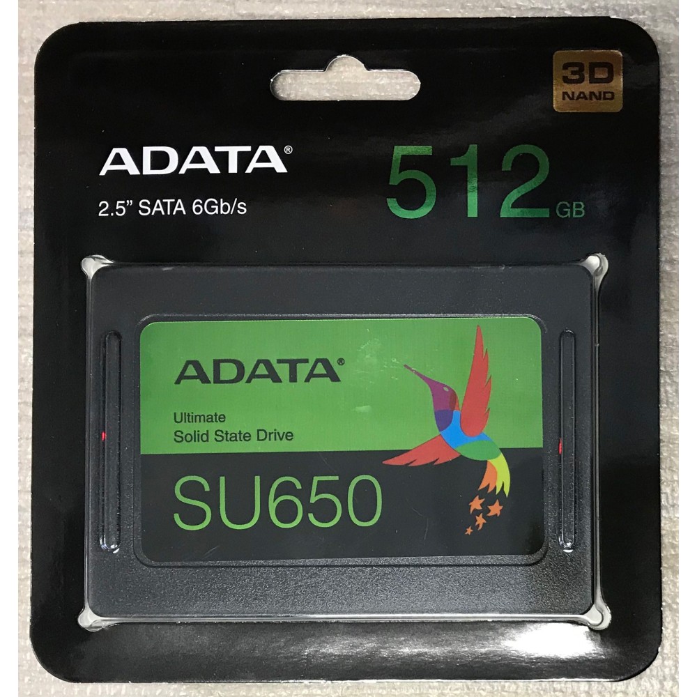 UNIDAD DE ESTADO SOLIDO SSD INTERNO ADATA SU650 512GB 2.5 SATA3 LECT.