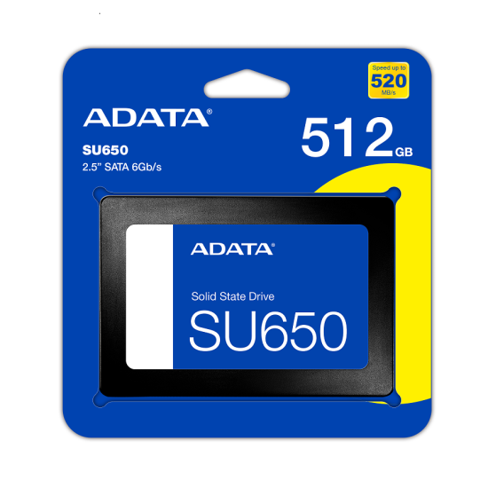 UNIDAD DE ESTADO SOLIDO SSD INTERNO ADATA SU650 512GB 2.5 SATA3 LECT.