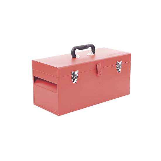 Caja de herramientas metálica con soble cerradura de 51 x 21.5 x 24cm.