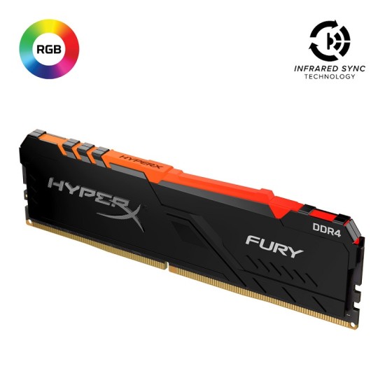 MEMORIA DDR4 KINGSTON HYPERX FURYBLACK RGB 16GB2666MHZ HX426C16FB3A/16