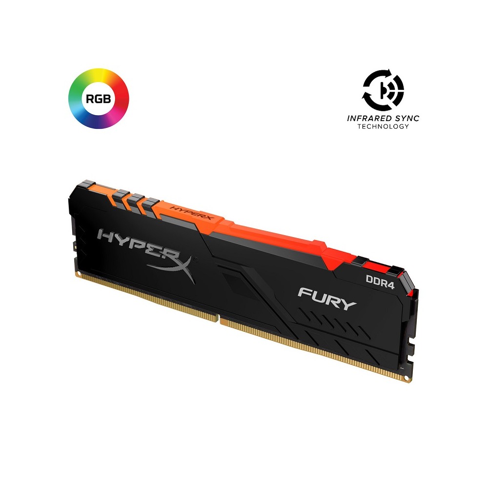 MEMORIA DDR4 KINGSTON HYPERX FURYBLACK RGB 16GB2666MHZ HX426C16FB3A/16