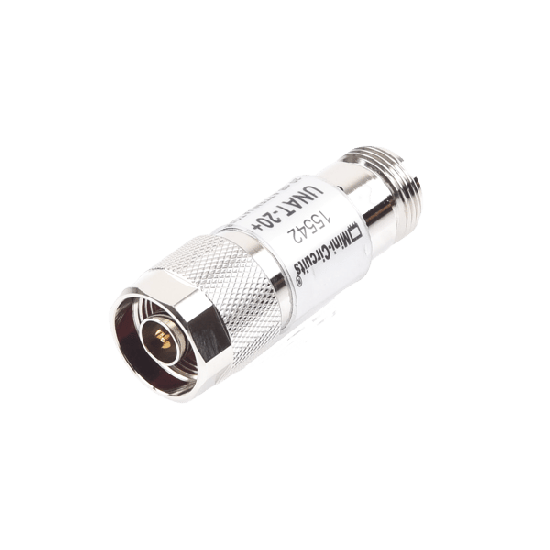 Atenuador en Línea de 20 dB, 0.5 W, Conectores N Macho-Hembra, CD-6 GH