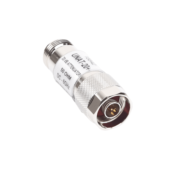 Atenuador en Línea de 20 dB, 0.5 W, Conectores N Macho-Hembra, CD-6 GH
