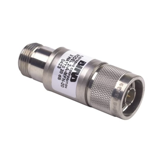 Atenuador en Línea de 30 dB, 2 W. Máximo, CD-4 GHz, Conectores N Macho