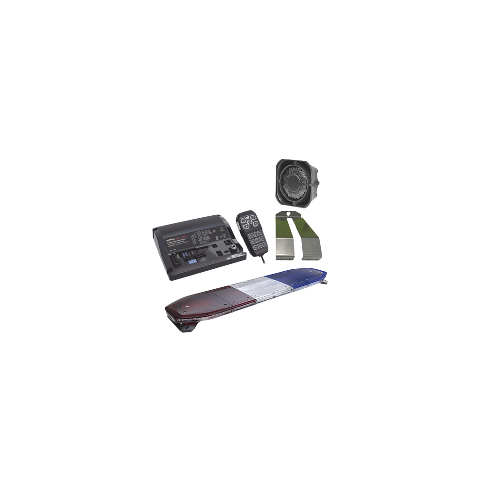 Kit de Sirena, Bocina y Torreta de 48", Con 216 LEDs, Dual Color, Fren
