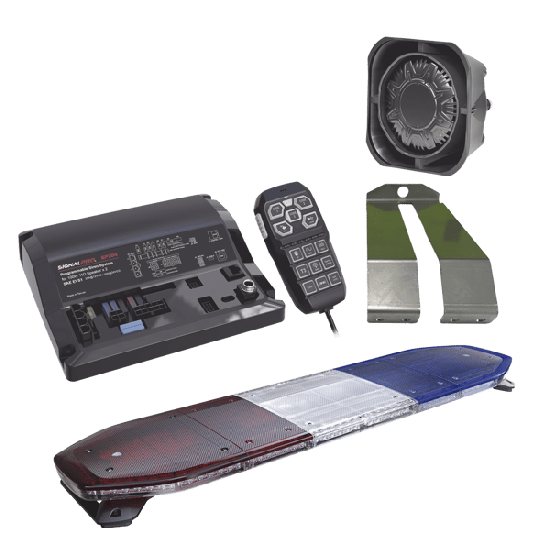 Kit de Sirena, Bocina y Torreta de 48", Con 216 LEDs, Dual Color, Fren