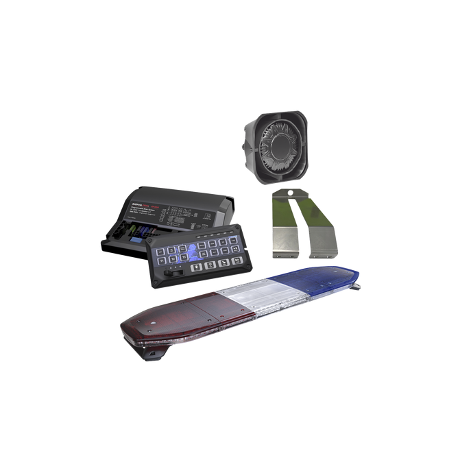 Kit de Sirena, Bocina y Torreta de 48", Con 216 LEDs, Dual Color, Fren