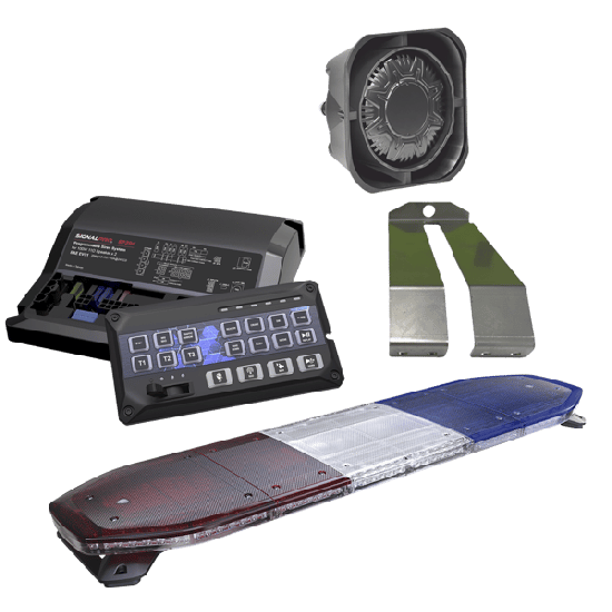Kit de Sirena, Bocina y Torreta de 48", Con 216 LEDs, Dual Color, Fren