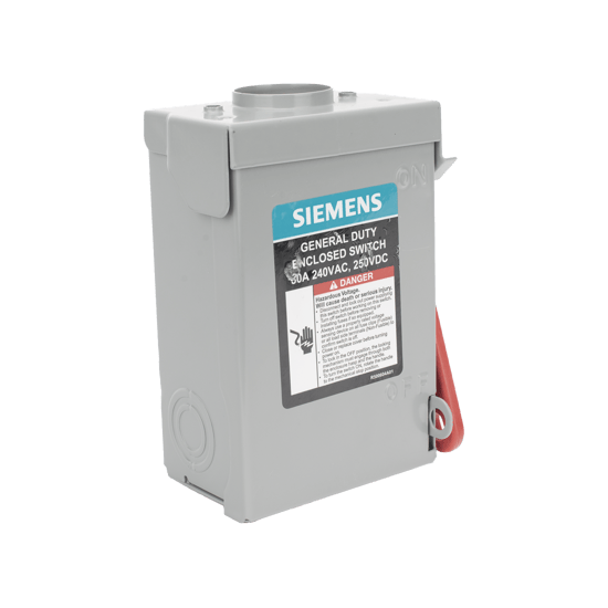 Interruptor de Seguridad GNF221RA, 240Vca, 2 polos, 30 Amp, sin portaf