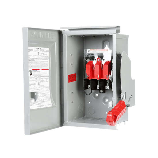 Interruptor de Seguridad GNF322A, 240Vca, 3 polos, 60 Amp, sin portafu
