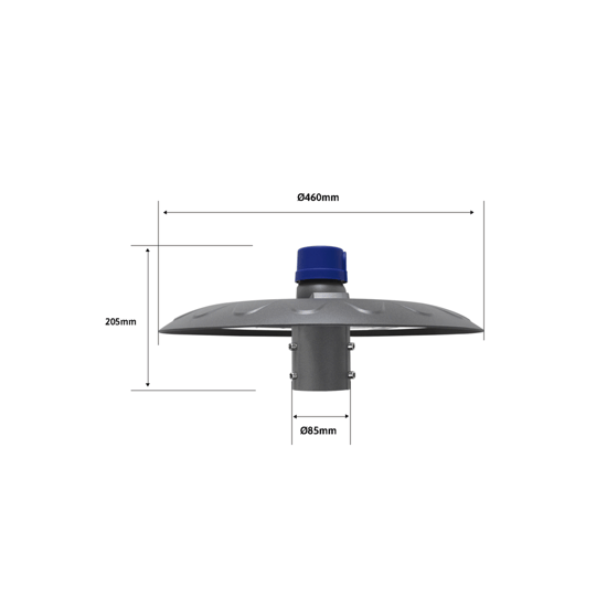 Campana Led Industrial UFO / 100 W / Suspendido-Poste / 85 - 265 Vca /