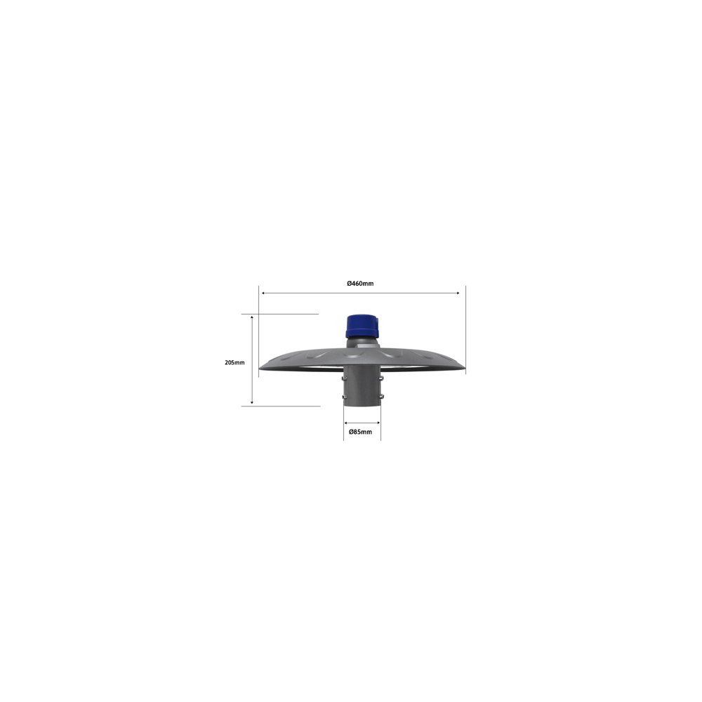 Campana Led Industrial UFO / 100 W / Suspendido-Poste / 85 - 265 Vca /