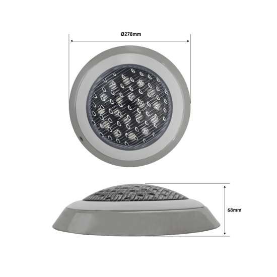 Luminario Sumergible /Luz Blanca 6500 K / 18W / 2340 lm / IP68 / Ø290m