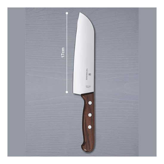 Cuchillo Santoku Wood de 17 cm, Filo con Corte Recto, Estilo Japonés