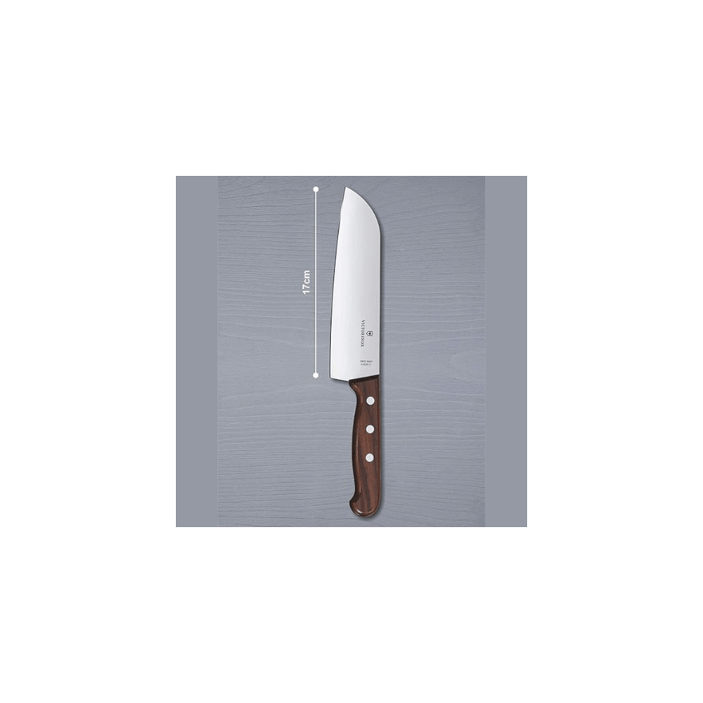 Cuchillo Santoku Wood de 17 cm, Filo con Corte Recto, Estilo Japonés