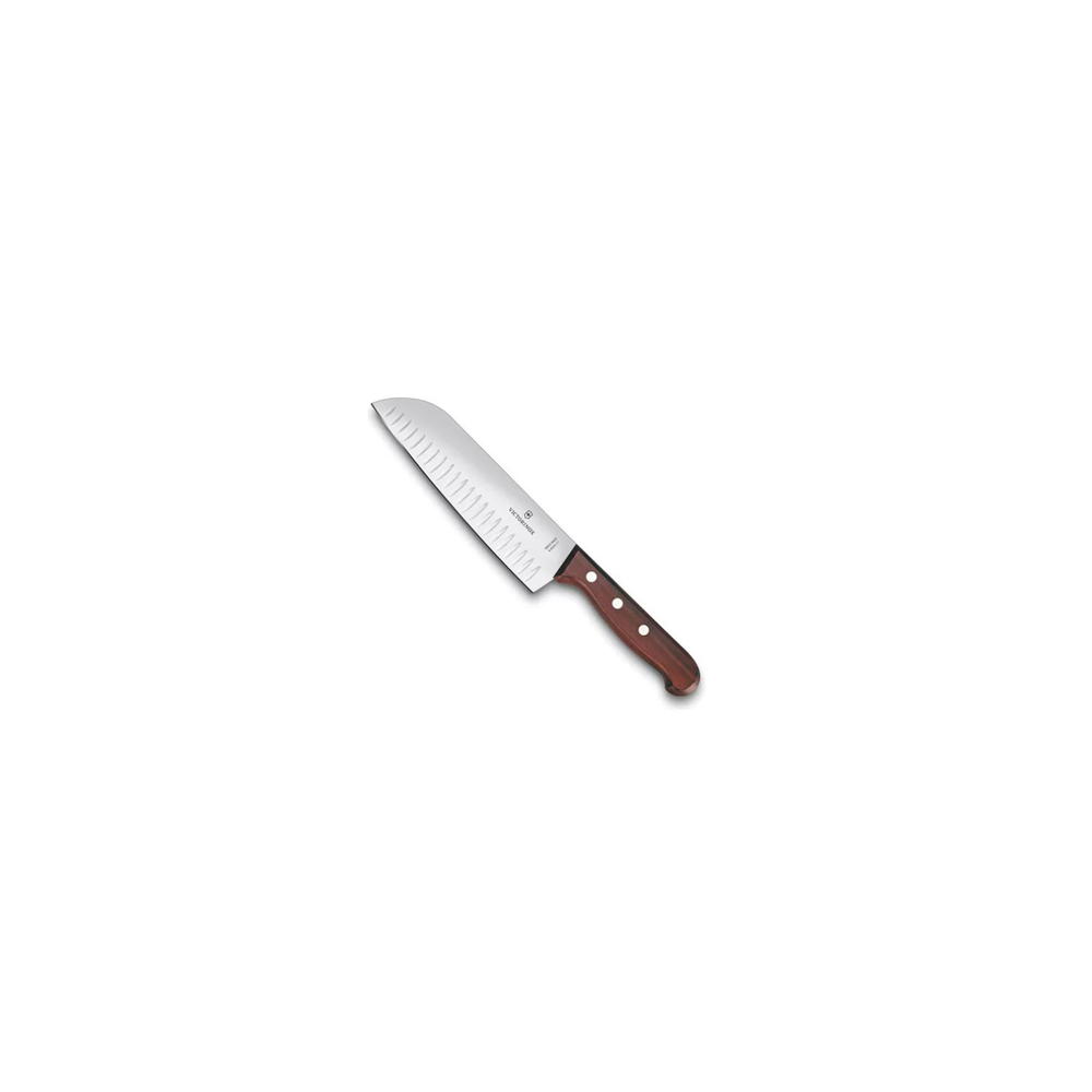 Cuchillo Santoku Wood de 17 cm, Filo con Alvéolos Estilo Japonés.